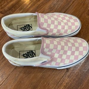 Vans checkerboard slip ons Size 6